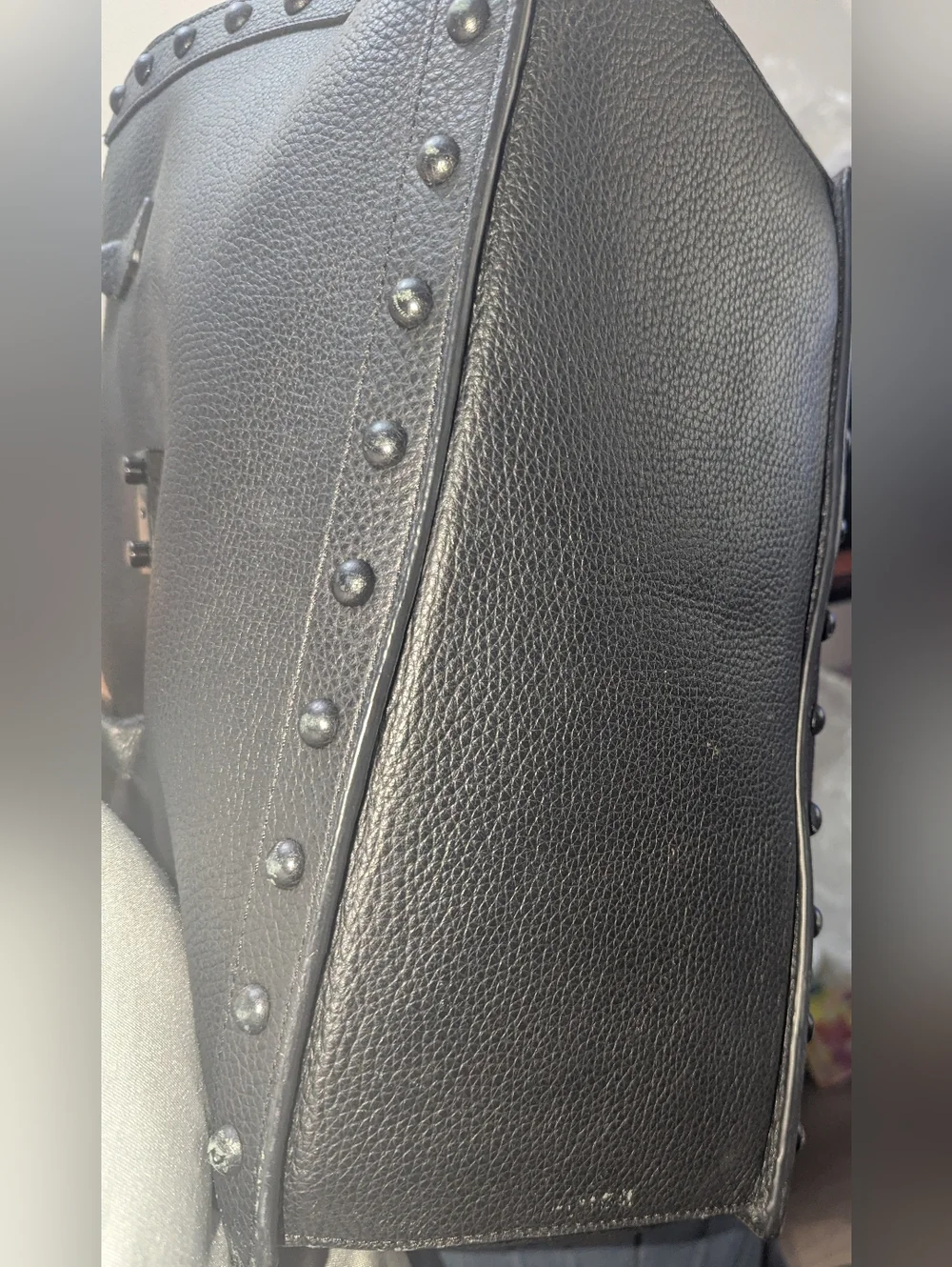 EUC Loeffler Randall Black Studded Top-Handle Satchel - Picture 9 of 9